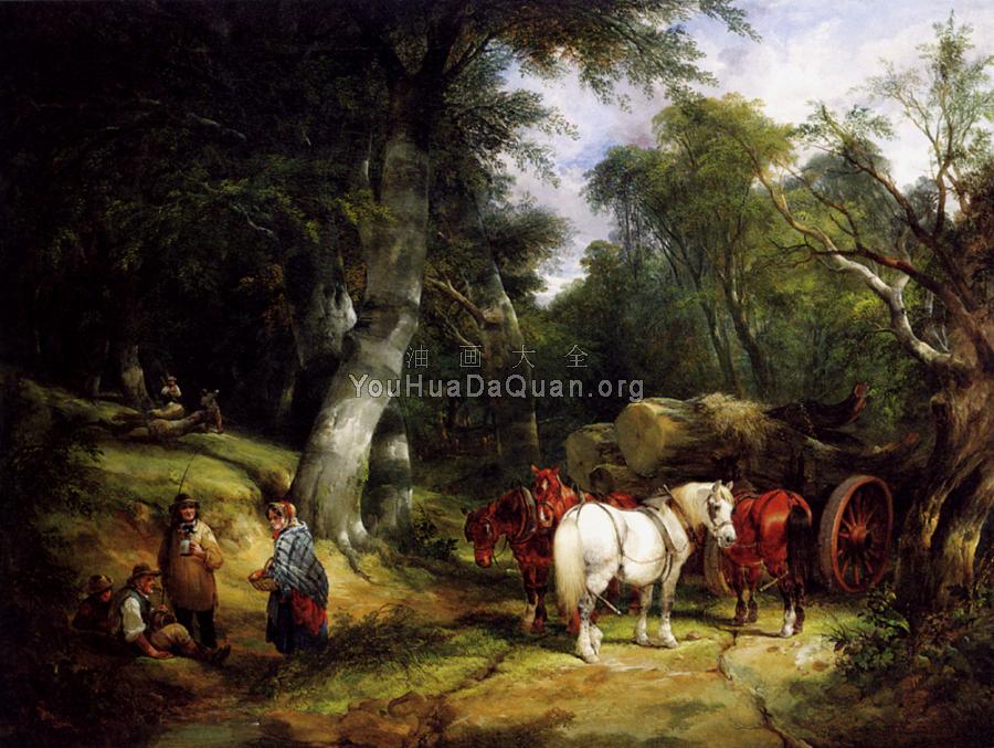 Carting Timber In The New Forest - 威廉·谢耶